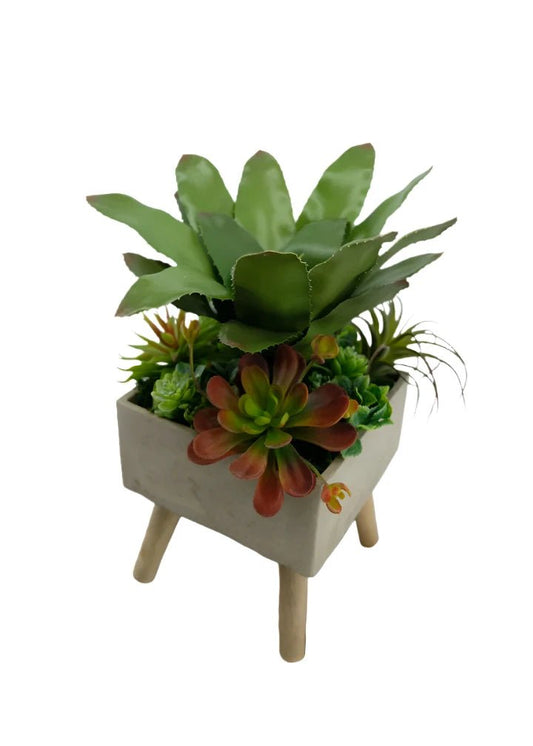 Artificial Assorted Succulent Arrangement with Aeonium - Flowerplus.Co