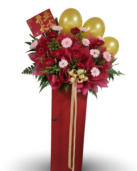 Fiery Passion Grand Opening Floral Stand ( P & R ) - Flowerplus.Co