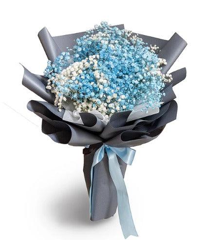 Blue and White Baby Breaths - Flowerplus.Co