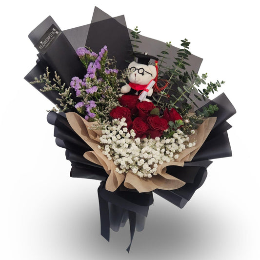 Classic with graduation bear - Flowerplus.Co