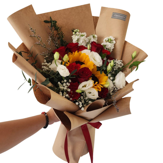 Andy ( Rose & Sunflower Bouquet ) - Flowerplus.Co