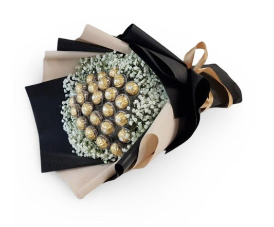 Rocher & White Baby breath Flower Bouquet - Flowerplus.Co