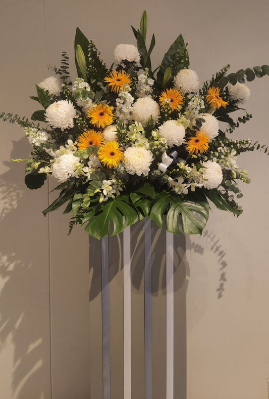 🕊️ Tranquil Solace - Sympathy Flower Stand - Flowerplus.Co