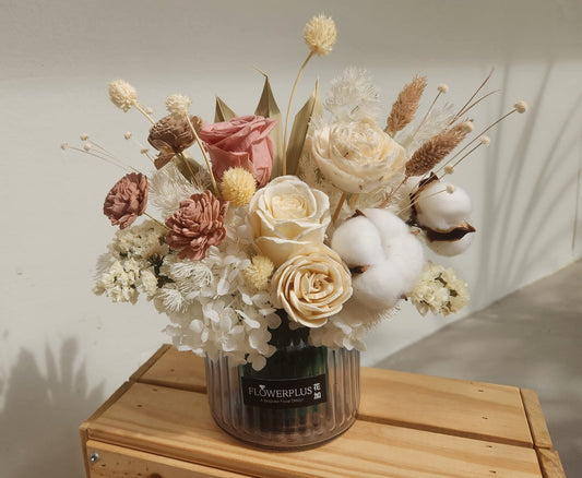 Bambino Pink - preserved Flower Arrangements - Flowerplus.Co