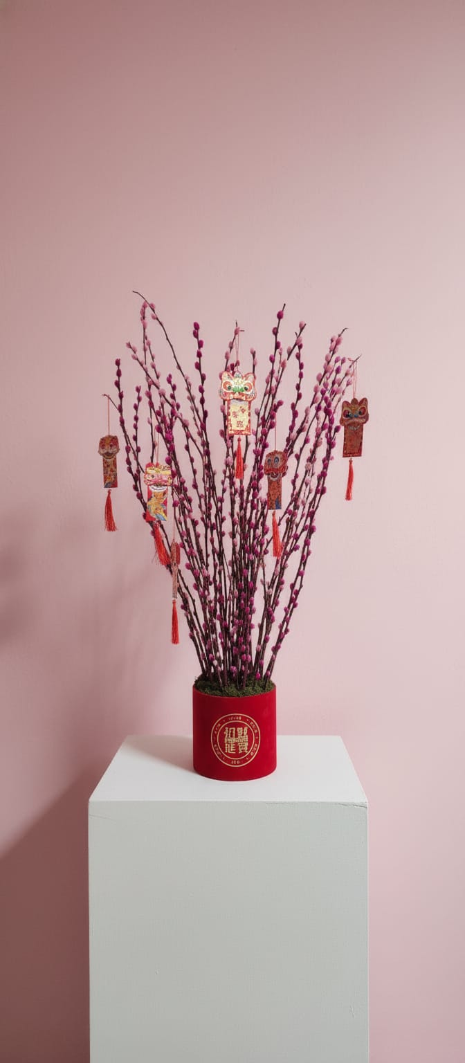 🍊🍊🧧Ingot CNY Pussy Willow Arrangements 🧧🍍🍍