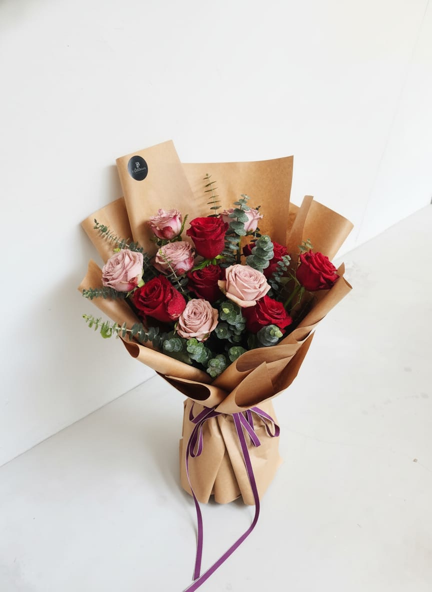 Mocha Rose - Red and Cappuccino Rose Bouquet - Be My Valentine's