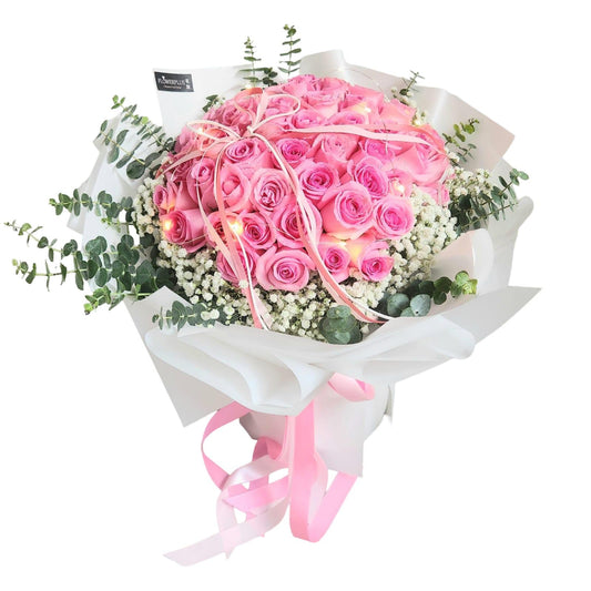 99 Shocking Pink Roses - Flowerplus.Co