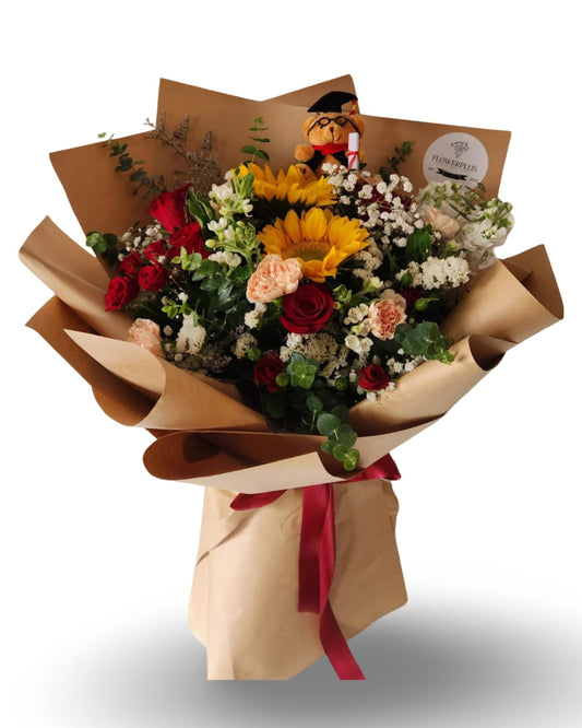 Andy ( Rose & Sunflower Bouquet ) - Flowerplus.Co