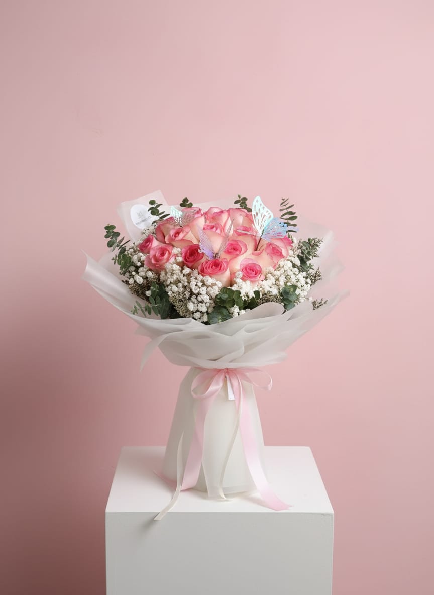 Classic two-tone pink rose