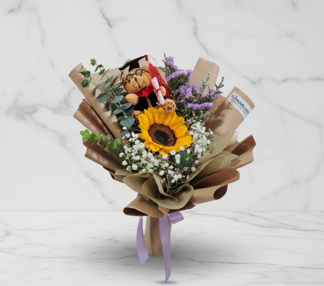 Sunny Meadows with graduation bear