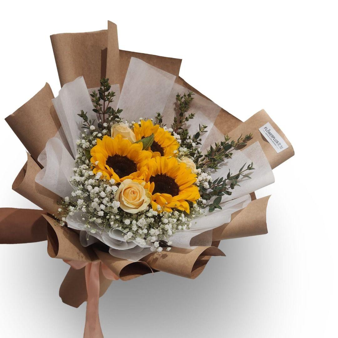 Bright smile sunflowers - Champagne - Flowerplus.Co