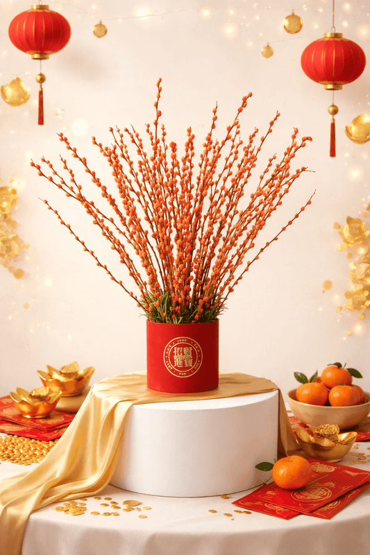 🍊🍊🧧Ingot CNY Pussy Willow Arrangements 🧧🍍🍍