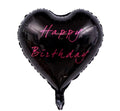 18" Heart Shape Black Helium Balloon ( Happy Birthday ) - Flowerplus.Co