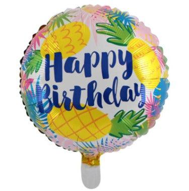 18" round Happy Birthday (Pineapple) - Flowerplus.Co