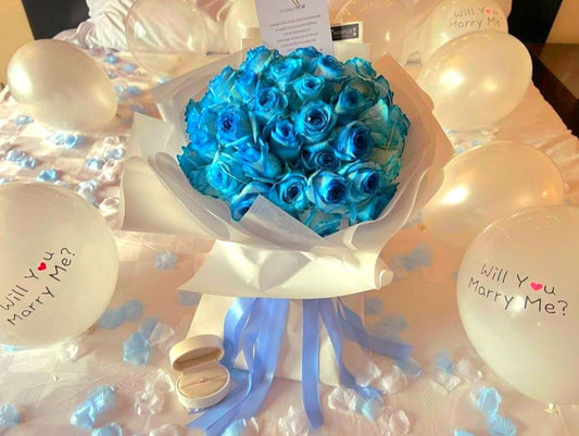 Fresh Blue Roses Bouquet