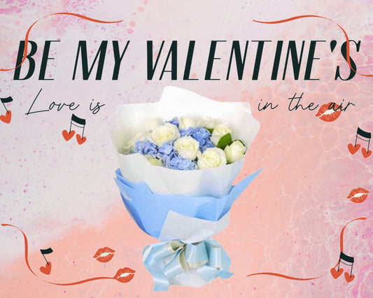 Graciela (10 Roses, 1 Hydrangea) - Be My Valentine's