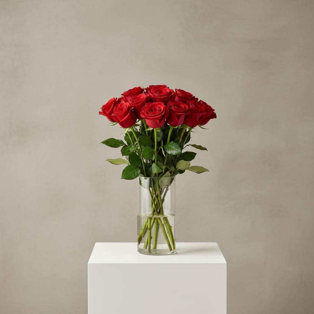 Romance - 36 Pink Roses  - vase floral arrangements