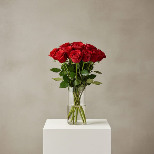 Romance - 36 Pink Roses  - vase floral arrangements