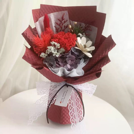 Eternal Blossoms Preserved Red Carnation Bouquet.