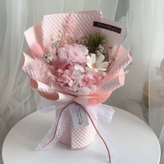 Eternal Blossoms Preserved Light Pink  Carnation Bouquet,