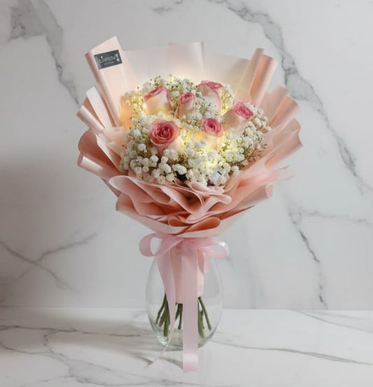 Classic two-tone pink rose