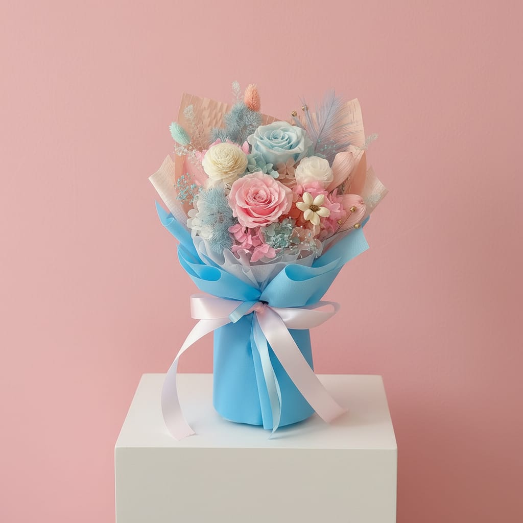 pastel blue - (Preserved Flowers) - Be My Valentine's