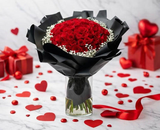 Love Romance ( 50 / 99 Blooms ) - Be My Valentine's ( Normal Standard Roses )