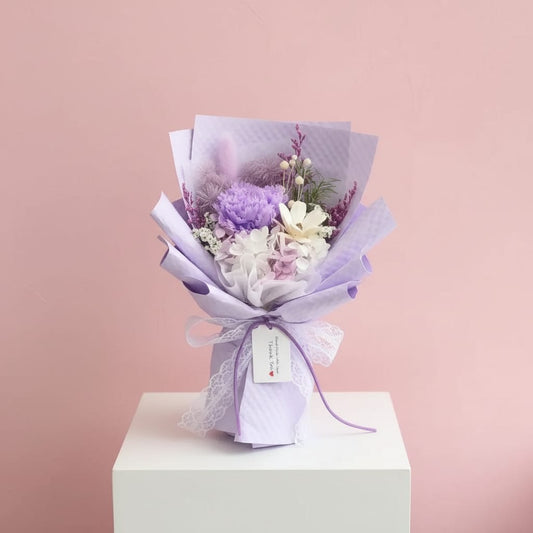 Eternal Blossoms Preserved lilac Carnation Bouquet