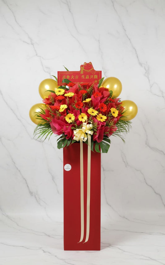 Fiery Passion Grand Opening Flowers O&Y