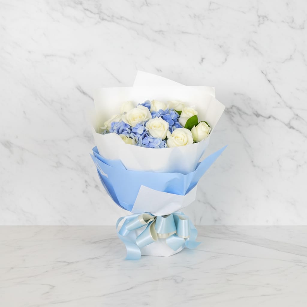 Graciela (10 Roses, 1 Hydrangea) - Be My Valentine's