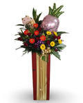 Elgant Grand ( Yellow & Red ) Grand Opening Floral Stand - Flowerplus.Co